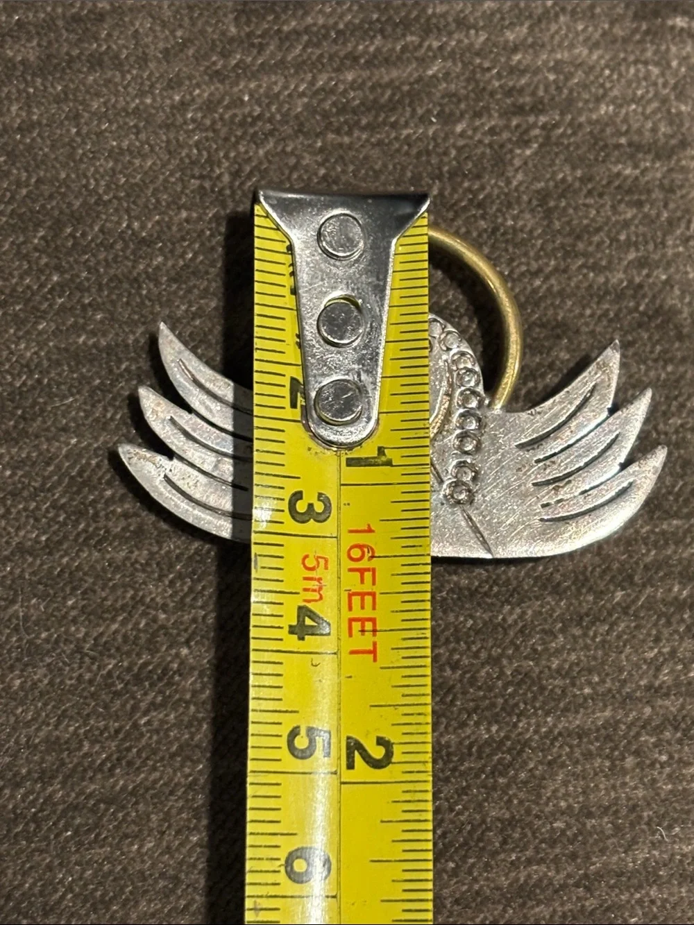 .925 Sterling Silver Angel Wing Brooch Pendant Pin - Real Silver Brass